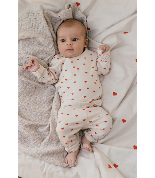 baby t shirt long sleeve hearts pearl by A tiny story