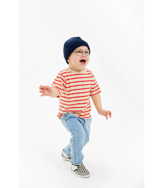 TNSTNat Uni OS S_S Tee Poppy Red Striped by The New