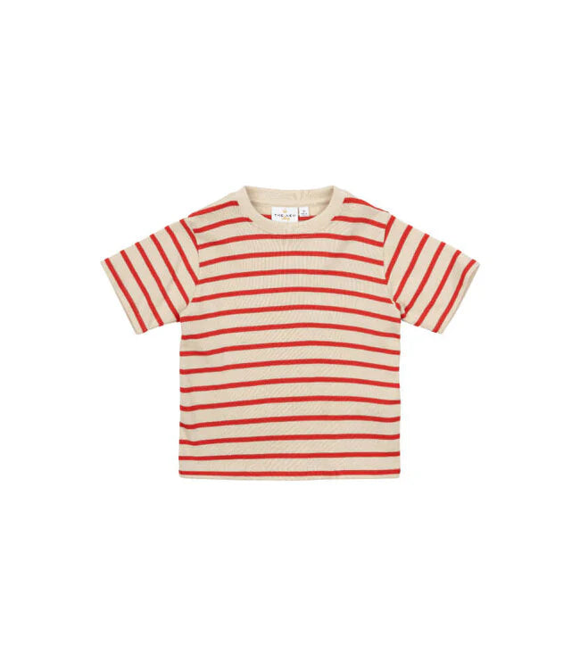 TNSTNat Uni OS S_S Tee Poppy Red Striped by The New